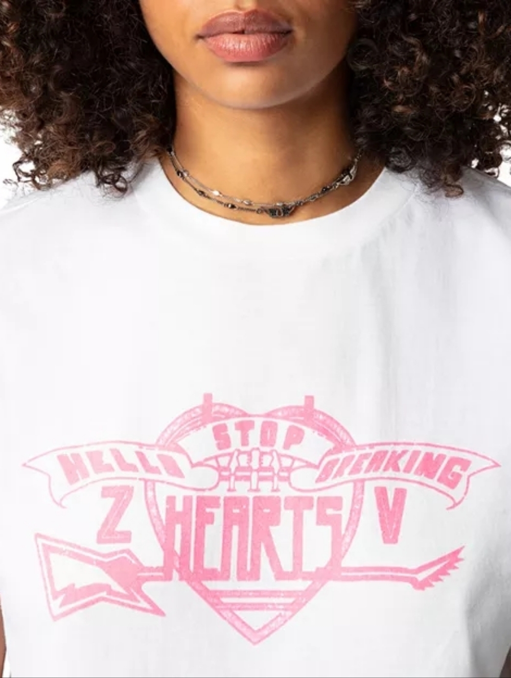 Zadig & Voltaire Blanc Edwin "Hello Hearts" Tee